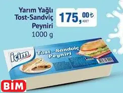 İÇİM YARIM YAĞLI TOST-SANDVİÇ PEYNİRİ